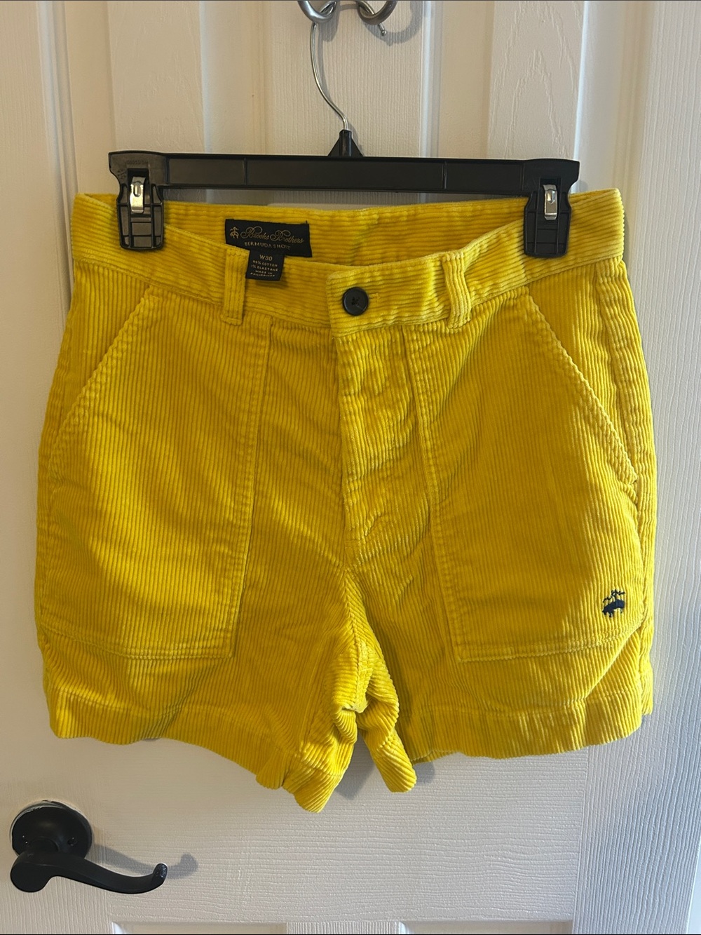 Brooks Brothers Yellow Corduroy Flat-Front Men's Shorts